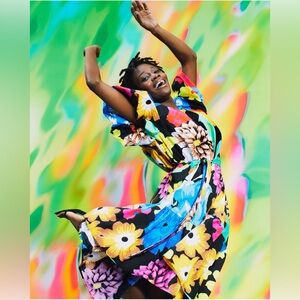 Sold. Christopher John Rogers x Target Floral Cotton Maxi Dress Hi-Lo S NWT